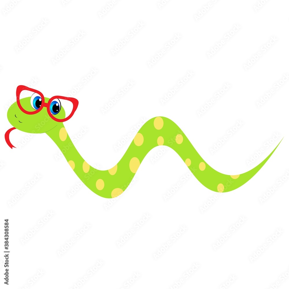 Naklejka premium Cute cartoon animal with glasses vector illustration