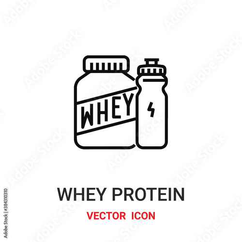 whey protein icon vector symbol. whey protein symbol icon vector for your design. Modern outline icon for your website and mobile app design.