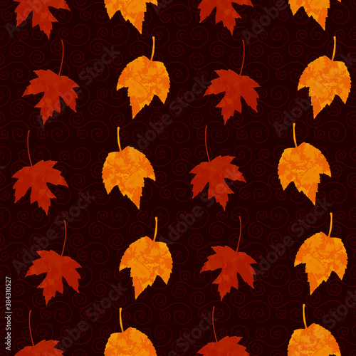 autumn leaves seamless pattern
