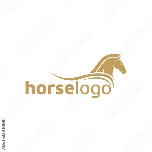 Luxury horse logo formed with simple and modern shape. Vector illustration