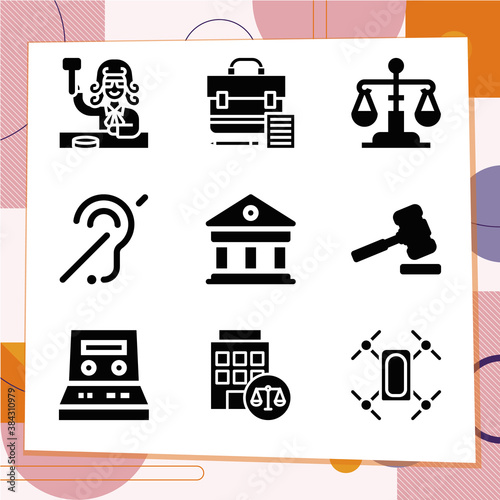 Simple set of 9 icons related to appeals