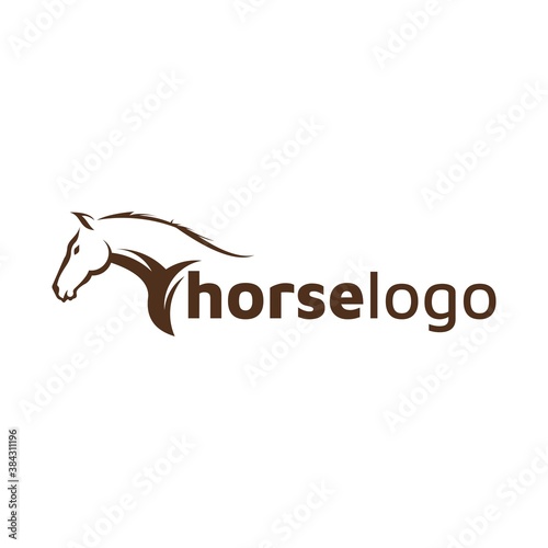 Luxury horse logo formed with simple and modern shape. Vector illustration