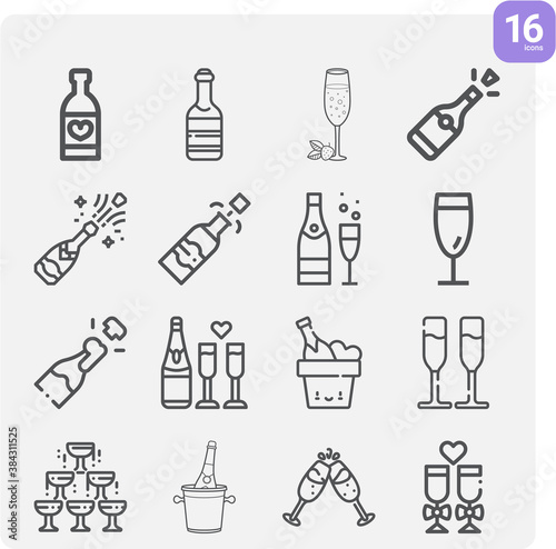 Simple set of yeah related lineal icons.