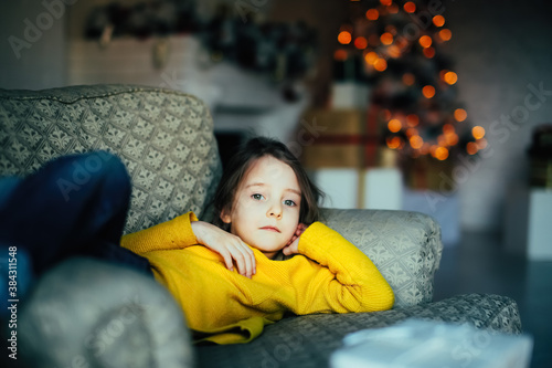 Girl waiting for New Year's gifts © Ekaterina