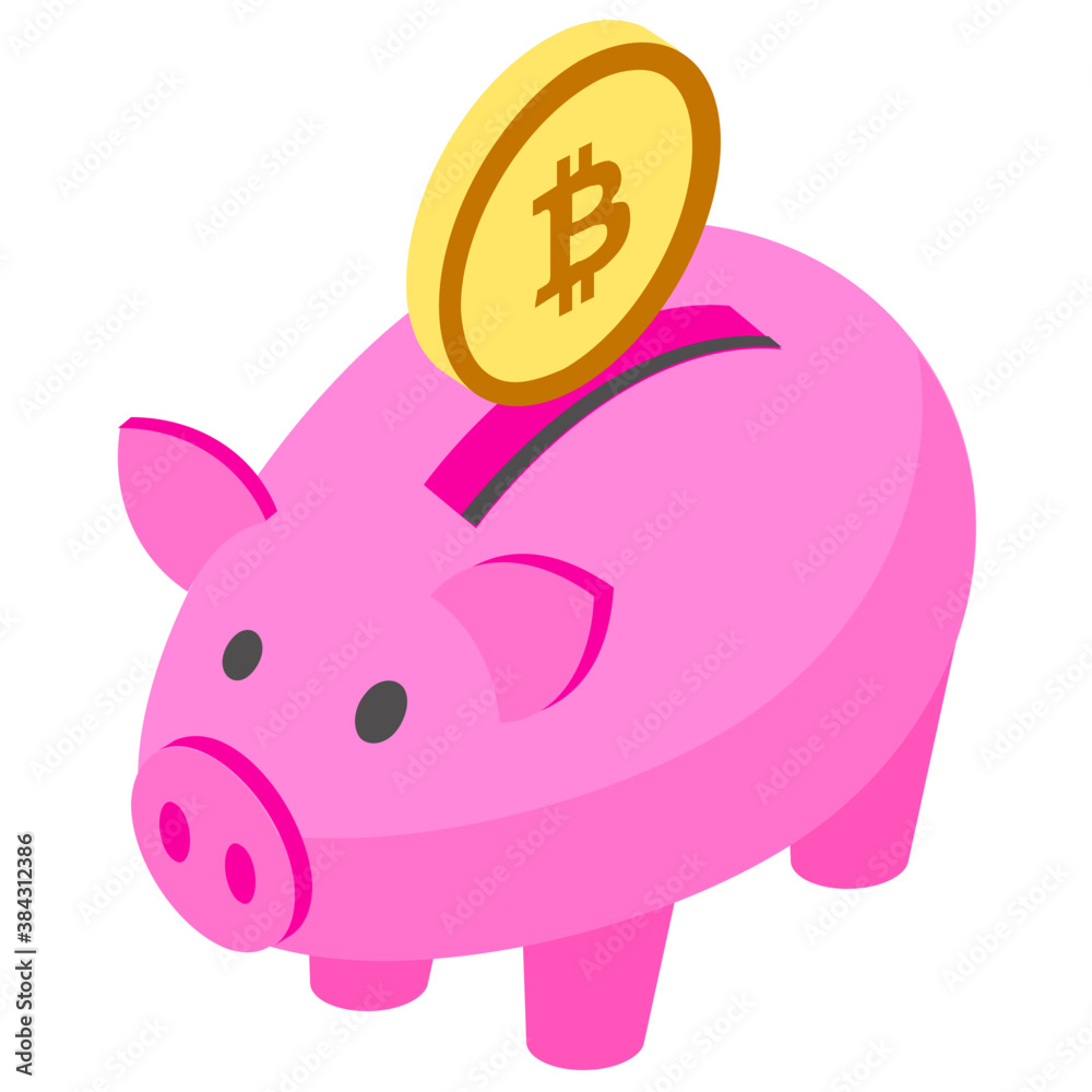 A kiddish piggy bank with bitcoin icon in the center, a perfect icon for bitcoin piggy bank
A kiddish piggy bank with bitcoin icon in the center, a perfect icon for bitcoin piggy bank