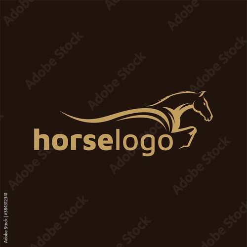 Luxury horse logo formed with simple and modern shape. Vector illustration