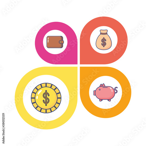 infographics finacial statistics flat style icon
