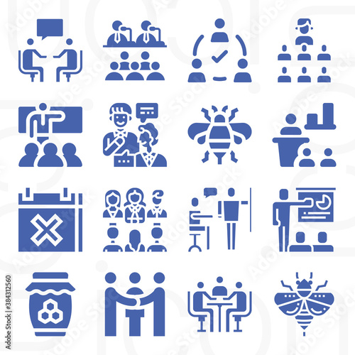 16 pack of social affair filled web icons set