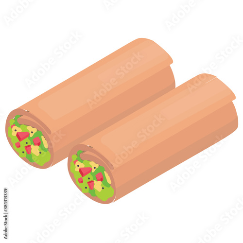 
An icon of stuffed tortilla rolls 
