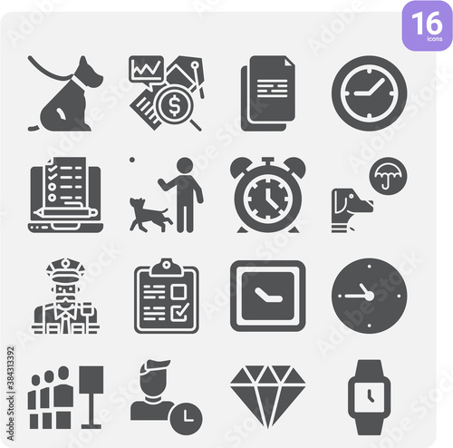 Simple set of follow related filled icons.