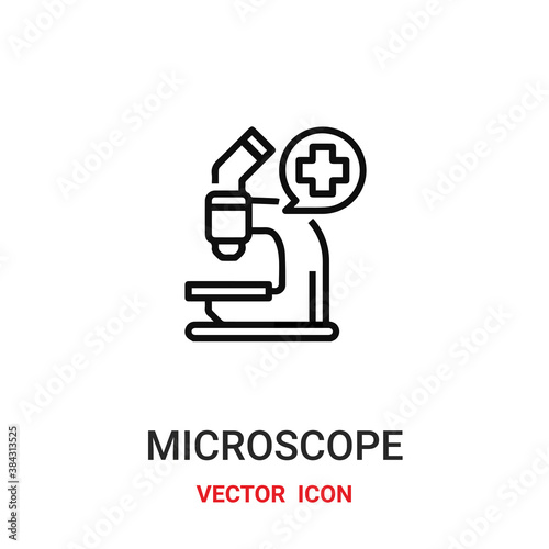 Microscope vector icon. Modern  simple flat vector illustration for website or mobile app. Laboratory symbol  logo illustration. Pixel perfect vector graphics 
