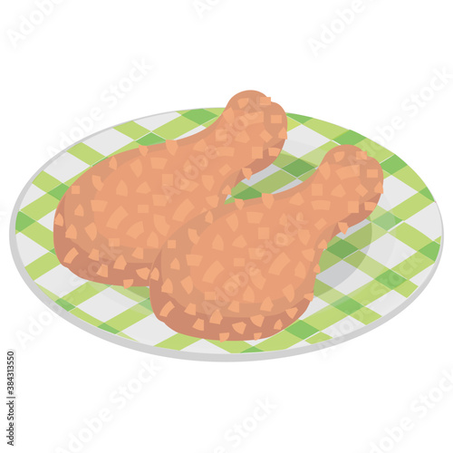 
Chicken fried drumsticks in an icon 
