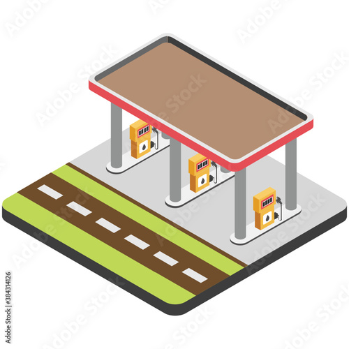 
A flat icon design of fuel pump

