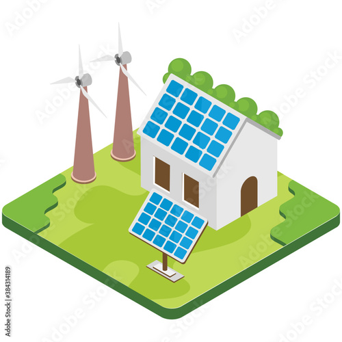 
Flat icon design of high rise city building

