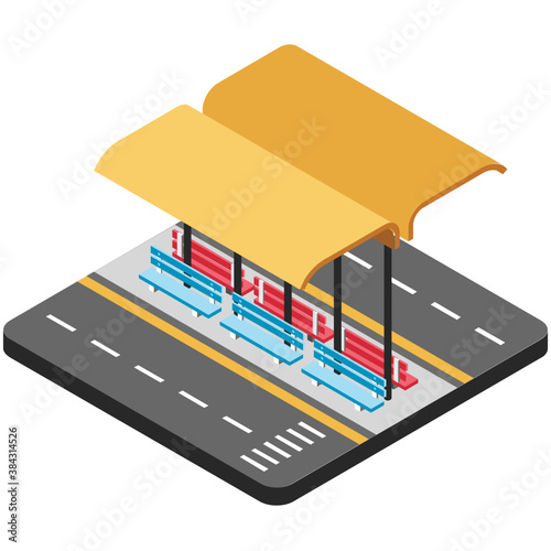 
A modern infrastructure of bus station icon

