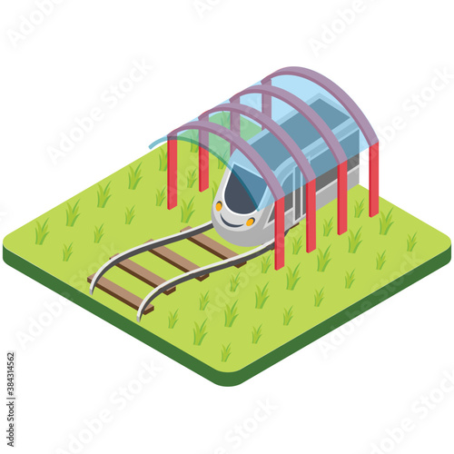 
A flat tunnel icon image on white background 
