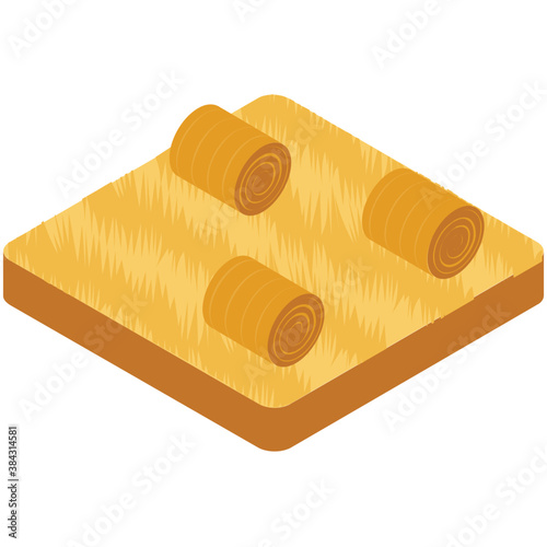 
Icon image of a landscape with haystacks or wheat field 
