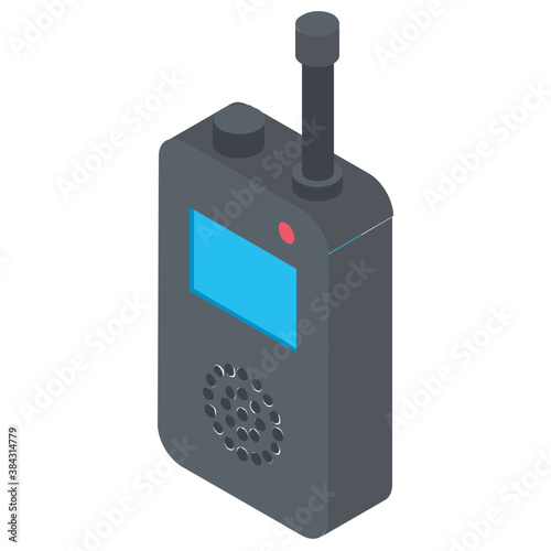 
A handheld two way portable transceiver called walkie talkie
