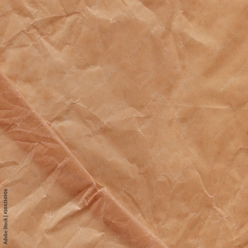 Fototapeta premium Classic vintage and old looking crumpled paper background. Retro cardboard texture. Grunge paper for drawing. Ancient book page. Present wrapping.