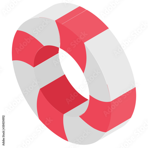 
Flat icon design of lifebelt
