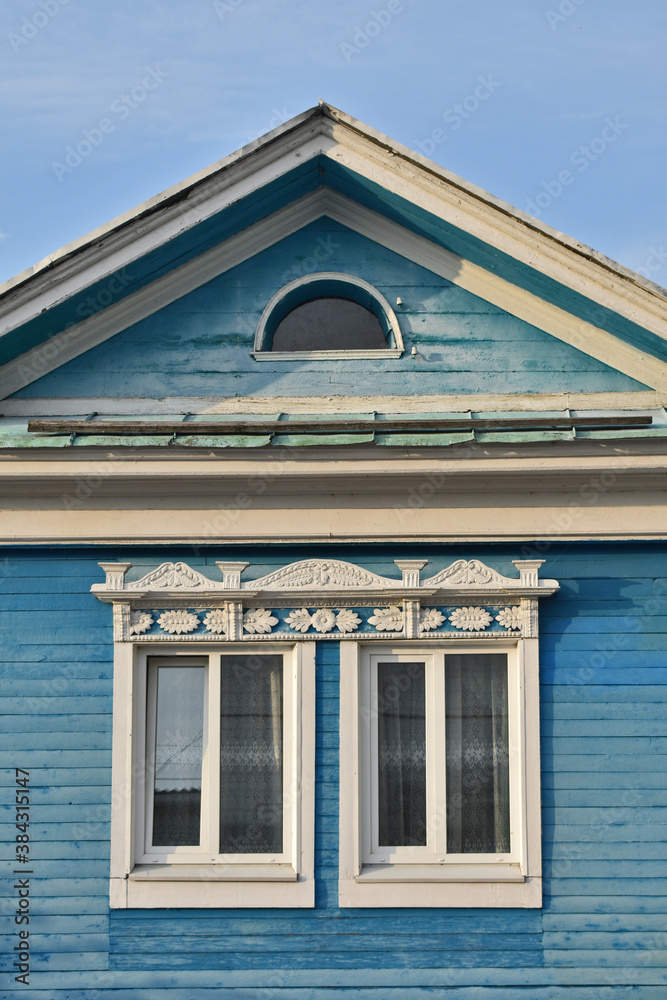 beautiful facade of a wooden house beautiful facade of a wooden house