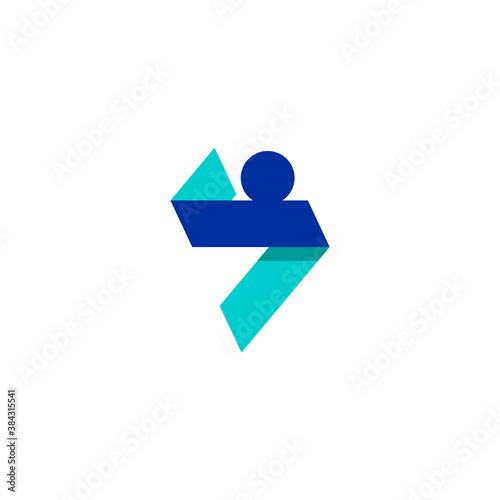 logo of a human figure from a folded ribbon
