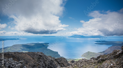 Scottish mountains landscape - view from the top of Blaven on Isle of Skye