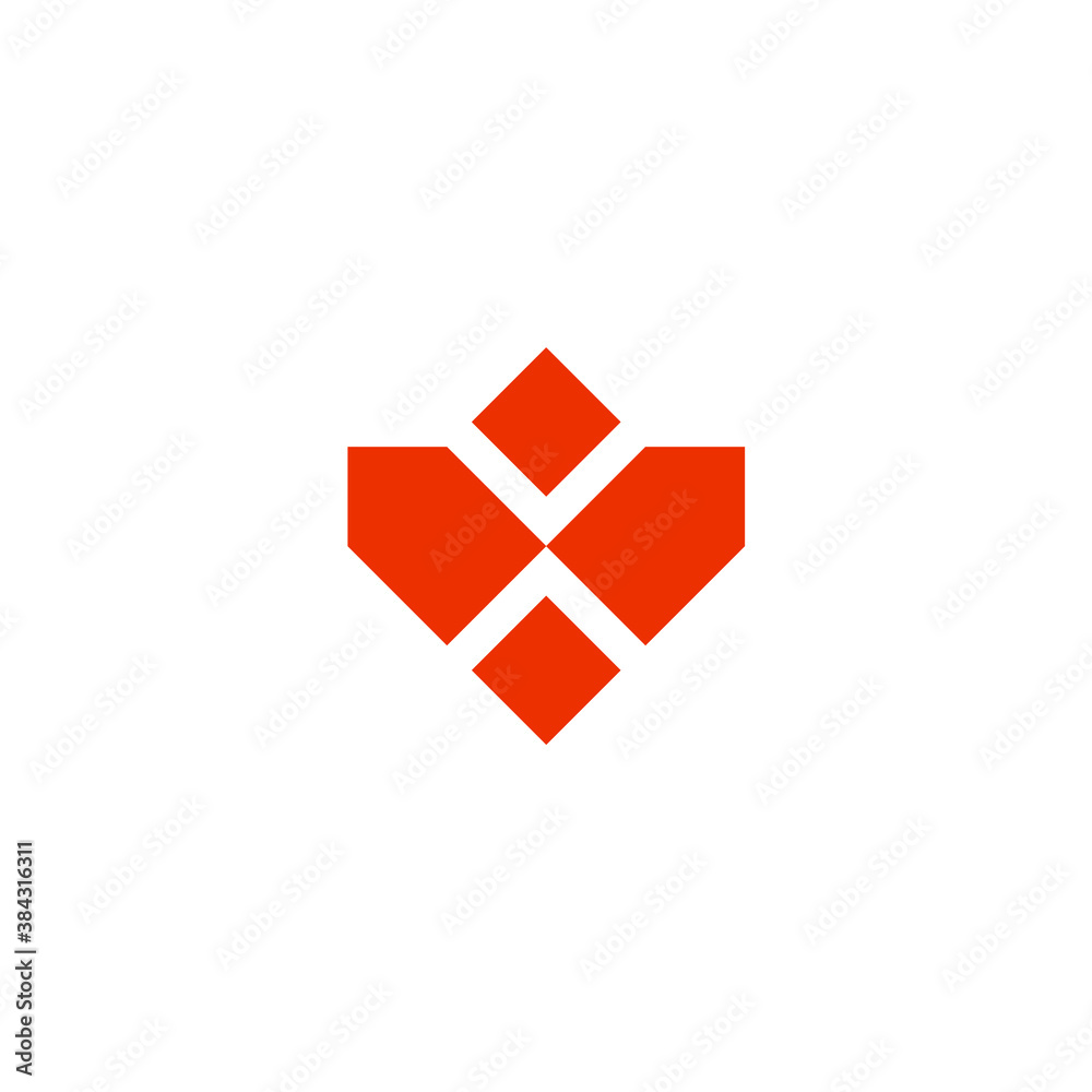 Obraz premium logo a letter m cut off by a letter x