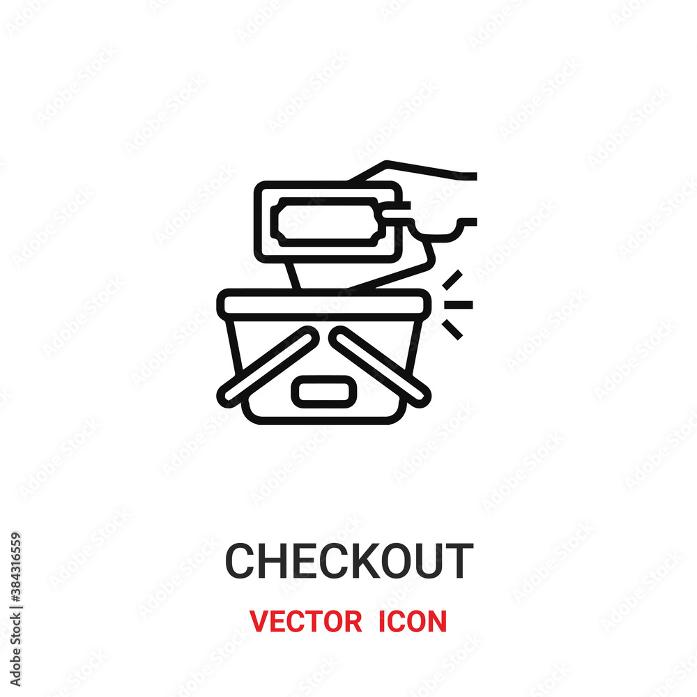 checkout icon vector symbol. checkout symbol icon vector for your design. Modern outline icon for your website and mobile app design. checkout icon vector symbol. checkout symbol icon vector for your design. Modern outline icon for your website and mobile app design.