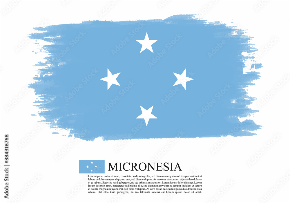 Textured and vector flag of Micronesia drawn with brush strokes. Texture and vector flag of Micronesia drawn with brush strokes.