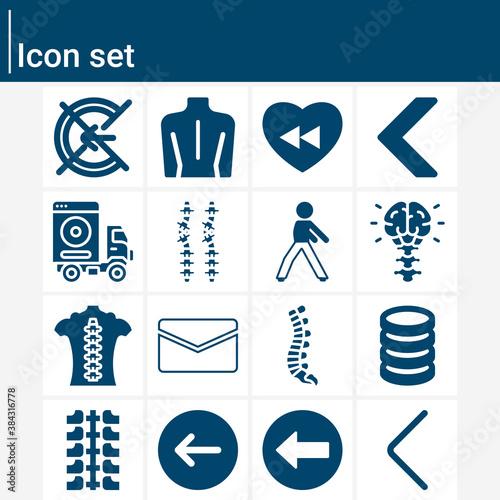 Simple set of tail bone related filled icons.