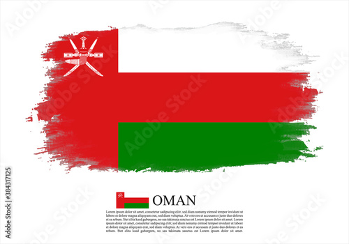 Textured and vector flag of Oman drawn with brush strokes. Texture and vector flag of Oman drawn with brush strokes.