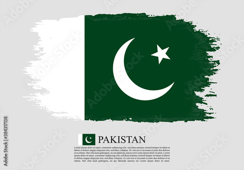 Textured and vector flag of Pakistan drawn with brush strokes. Texture and vector flag of Pakistan drawn with brush strokes.