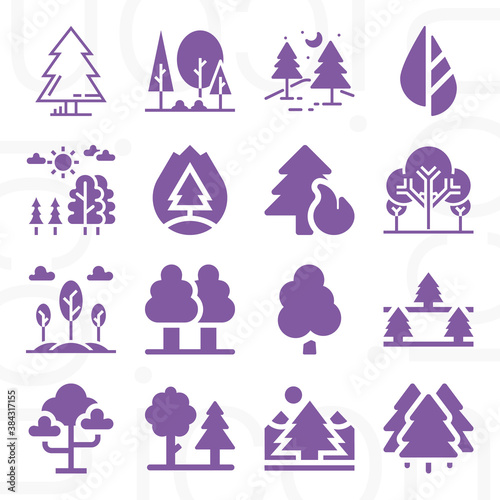 16 pack of greenwood  filled web icons set