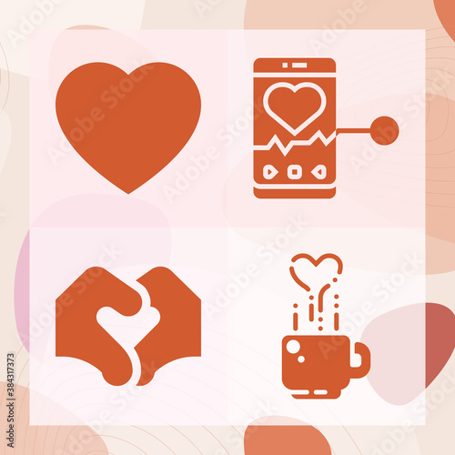 Simple set of ventricular related filled icons