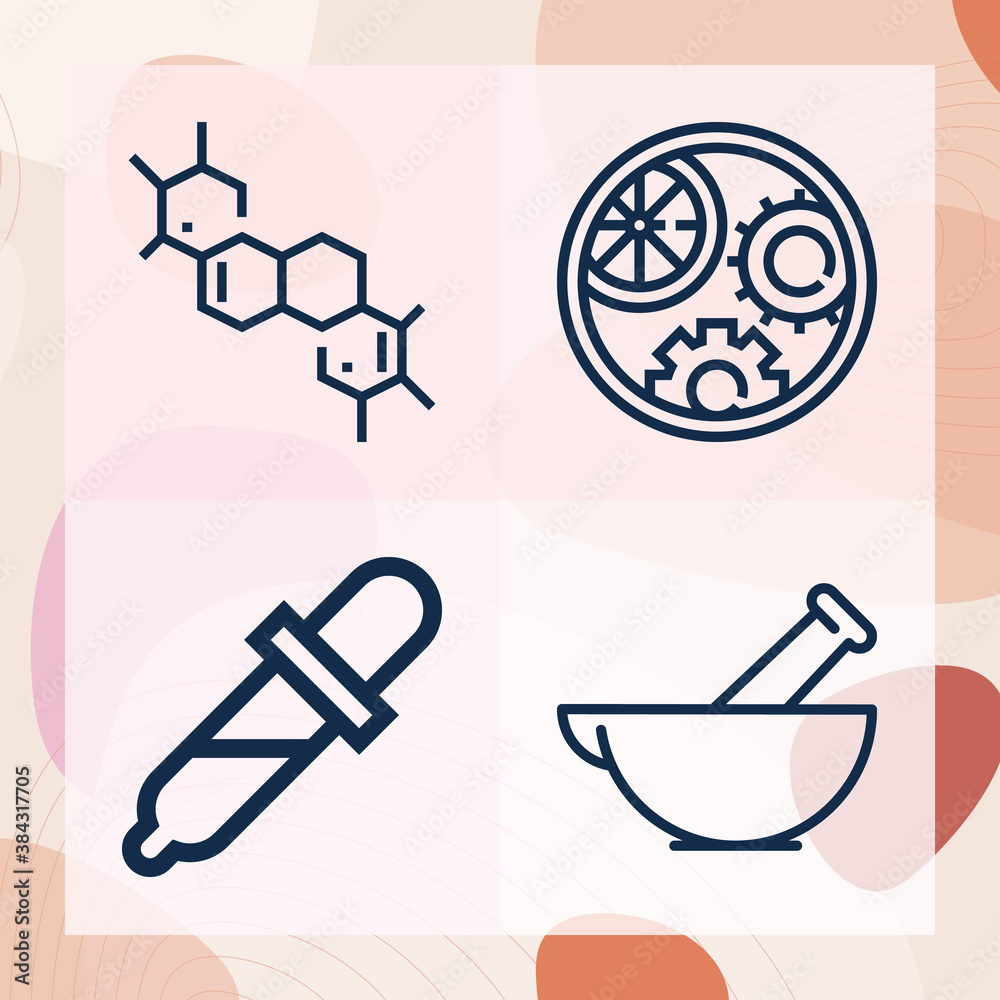 Simple set of chem related lineal icons Simple set of chem related lineal icons