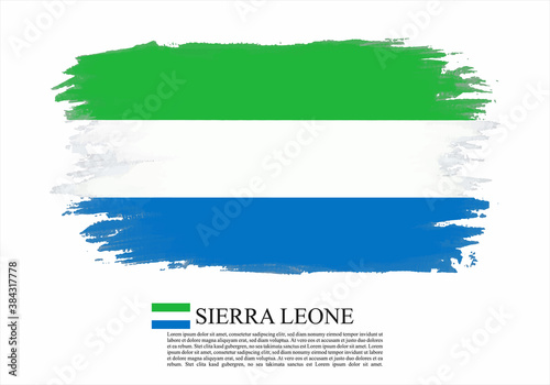 Textured and vector flag of Sierra Leone drawn with brush strokes. Texture and vector flag of Sierra Leone drawn with brush strokes.