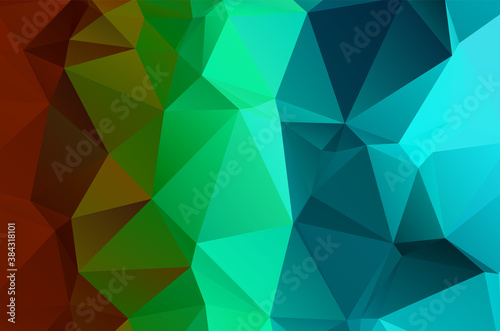 Gradient Green vector shining triangular layout. Glitter abstract illustration
