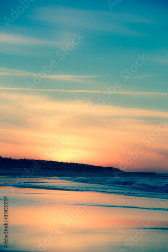 Sunset sky colours - blue, yellow, orange, purple, red, maroon © lukasz_kochanek