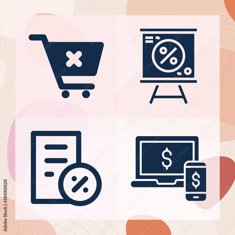 Simple set of pay related filled icons Simple set of pay related filled icons