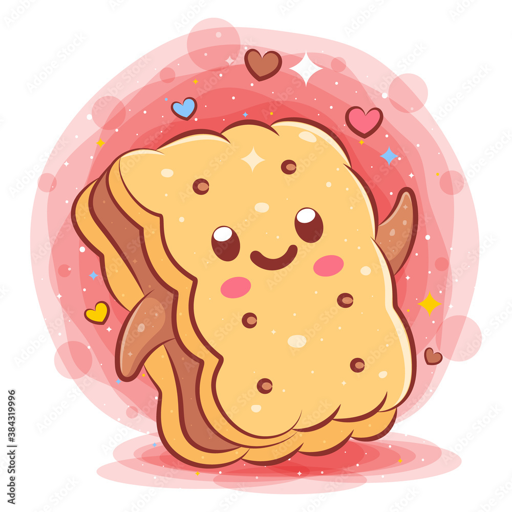 Bread kawaii cartoon character Bread kawaii cartoon character