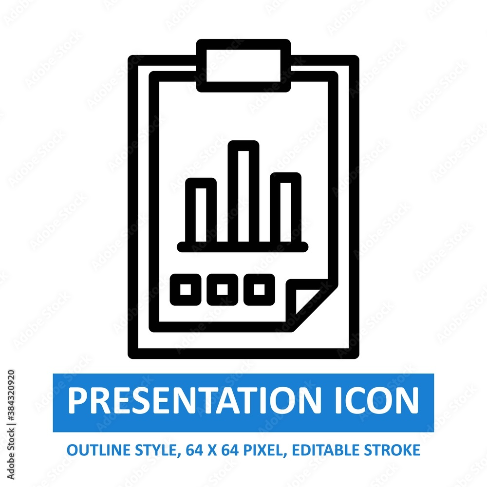 paper clip presentation bar chart icon outline style on white background. chart and diagram vector illustration. base 64 x 64 pixels. expanded. paper clip presentation bar chart icon outline style on white background. chart and diagram vector illustration. base 64 x 64 pixels. expanded.