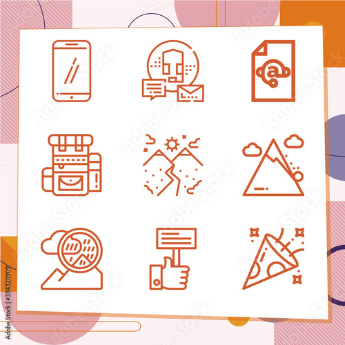 Simple set of 9 icons related to keep