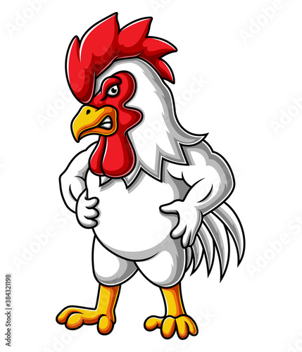 Angry rooster cartoon