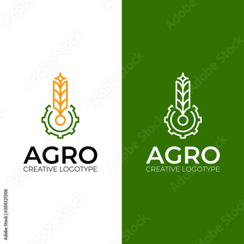 spike agro technology logo design creative and modern logotype vector template