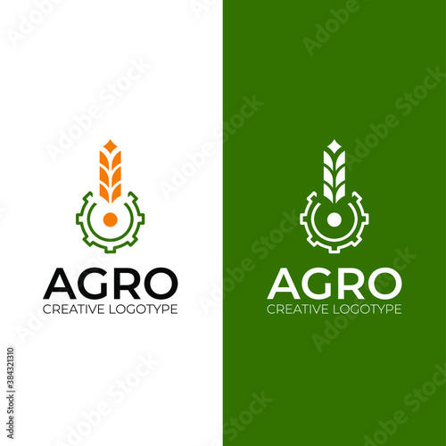 agro technology spike logo design creative and modern logotype vector template