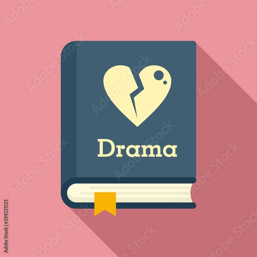 Drama literary genre book icon. Flat illustration of drama literary genre book vector icon for web design