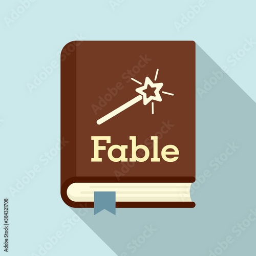 Fable school book icon. Flat illustration of fable school book vector icon for web design