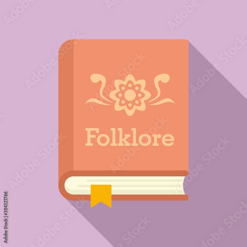 Folklore book icon. Flat illustration of folklore book vector icon for web design