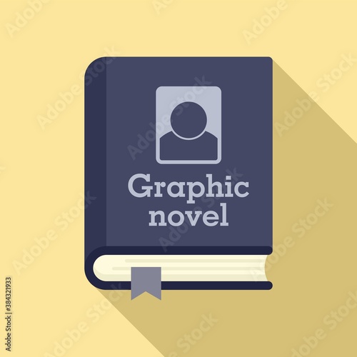 Graphic novel book icon. Flat illustration of graphic novel book vector icon for web design